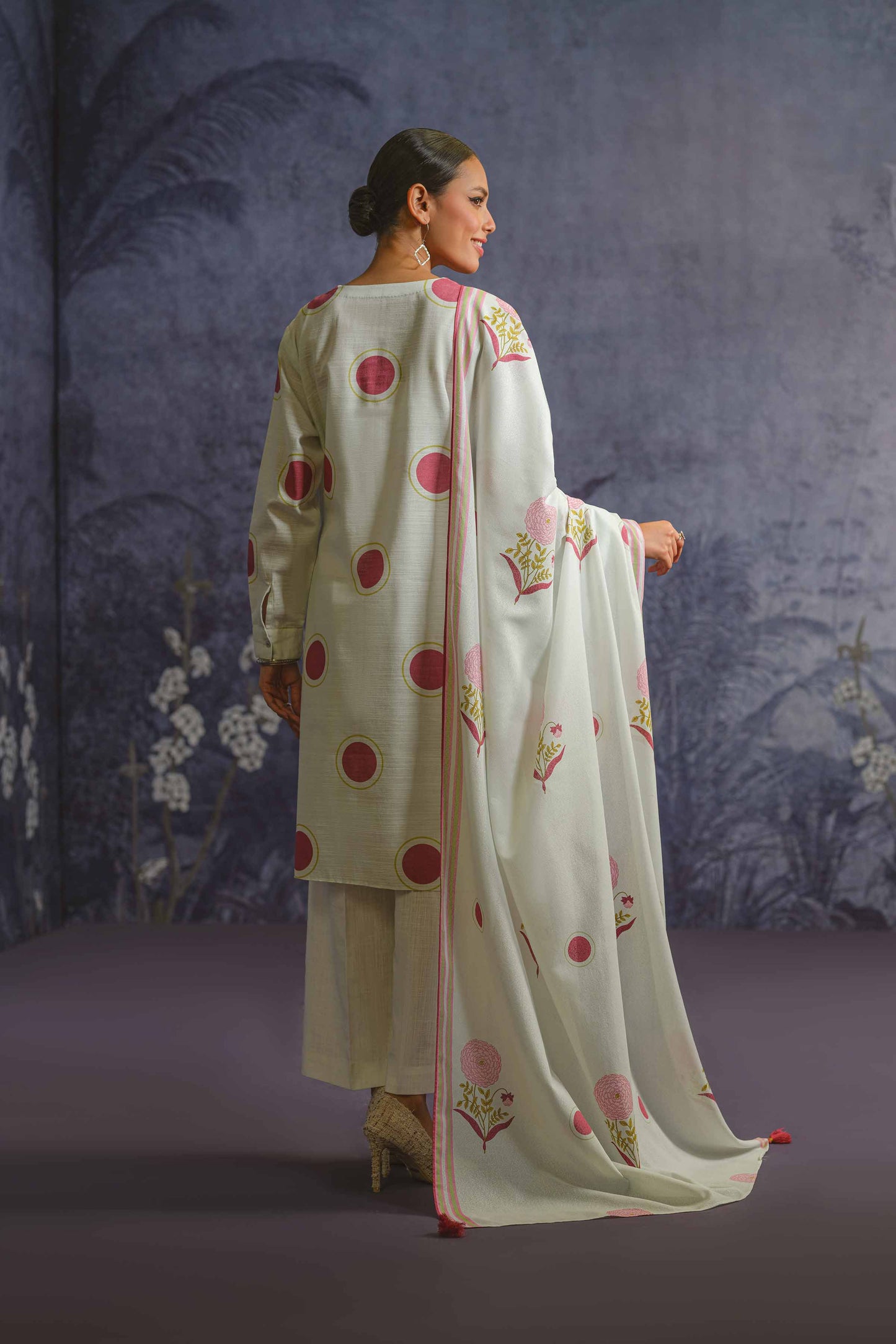 Nishaat Khaddar Suit With Karandi Dupatta NS-KHD-WHT01