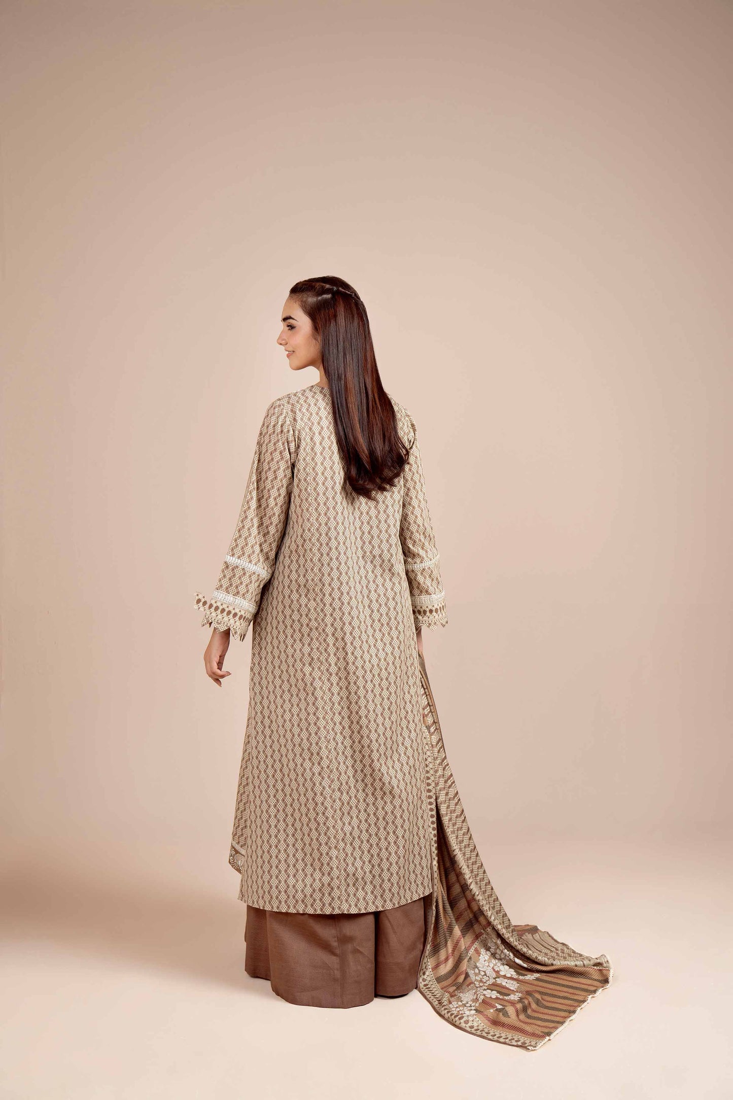 Nishaat Embroided Khaddar Three Piece Suit With Shawl NS-KHD-BR01