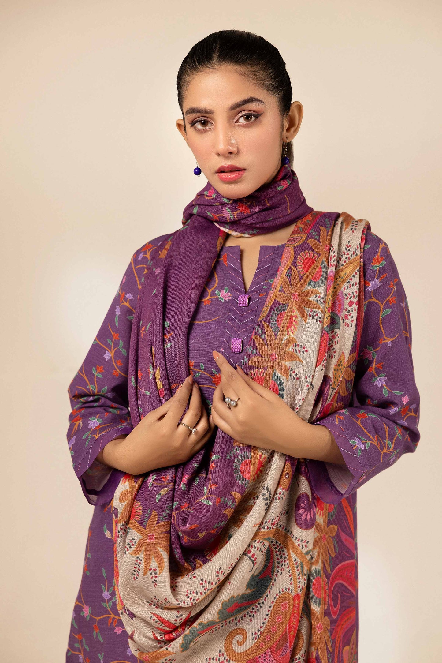 Nishaat Khaddar Three Piece Suit NS-KHD-PNK02