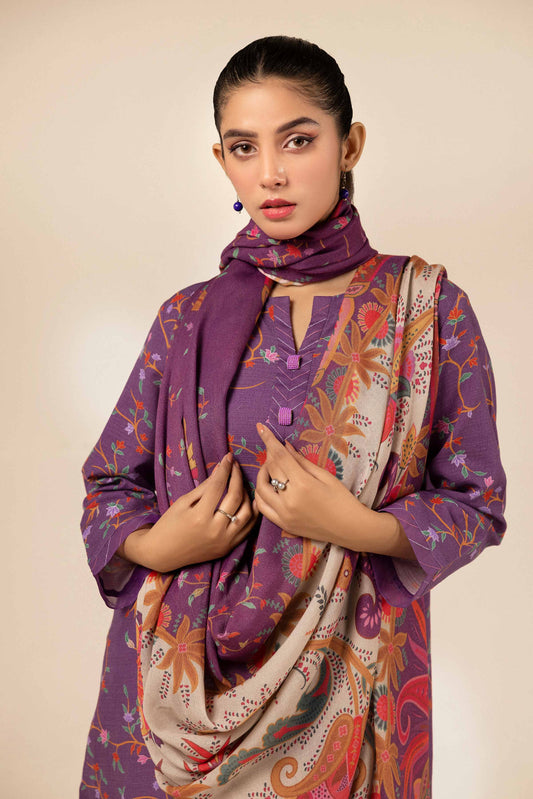 Nishaat Khaddar Three Piece Suit NS-KHD-PNK02
