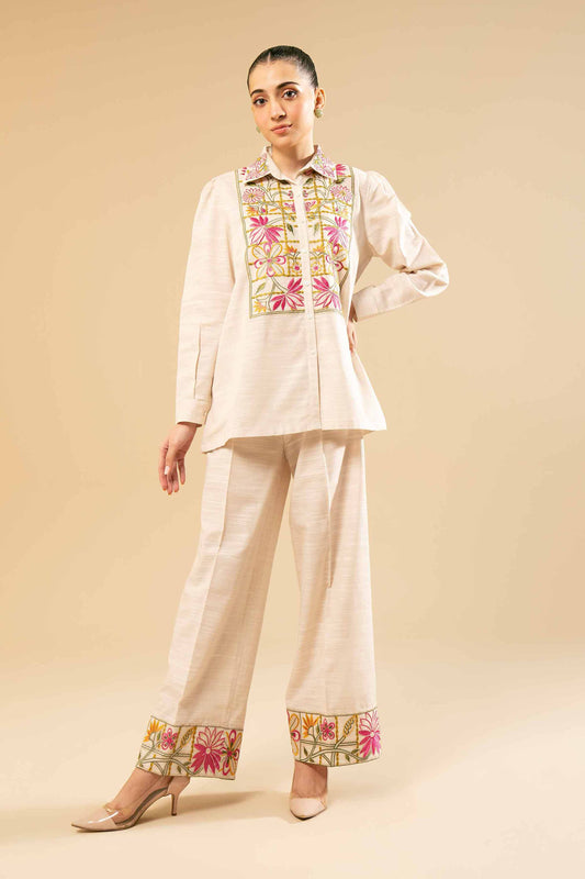Nishat Embroidered Khaddar Co ord Set NS-KHD-WHT04