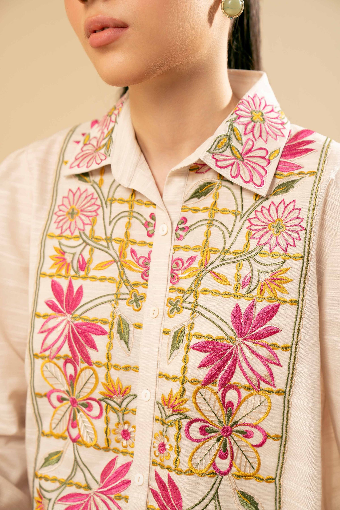 Nishat Embroidered Khaddar Co ord Set NS-KHD-WHT04