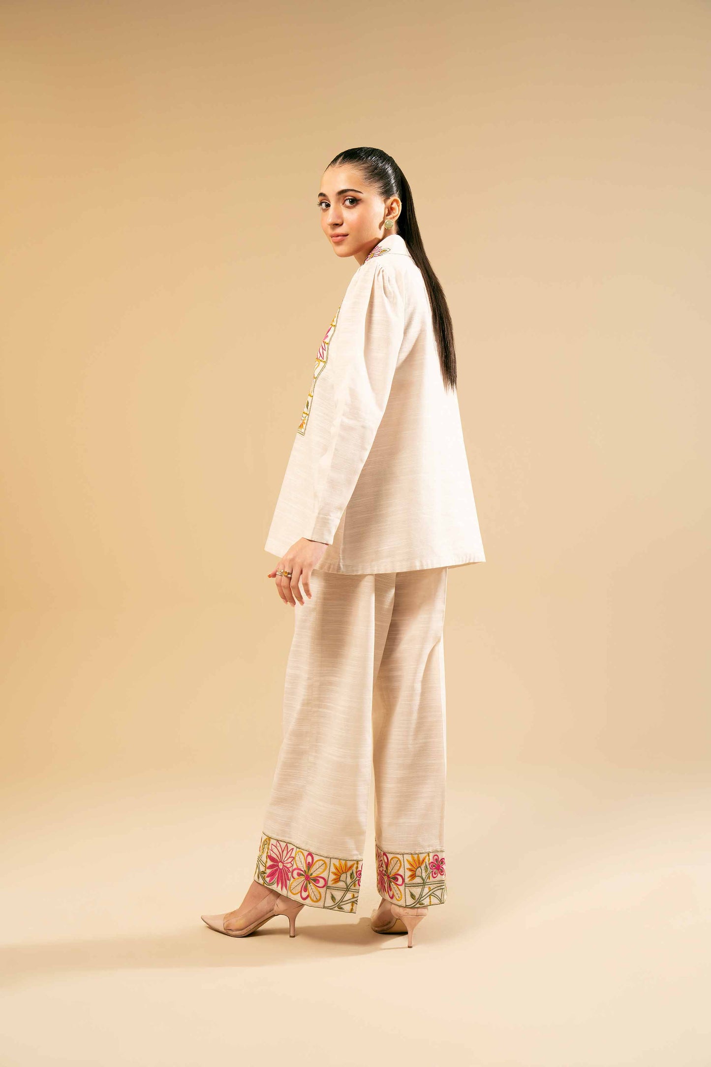 Nishat Embroidered Khaddar Co ord Set NS-KHD-WHT04
