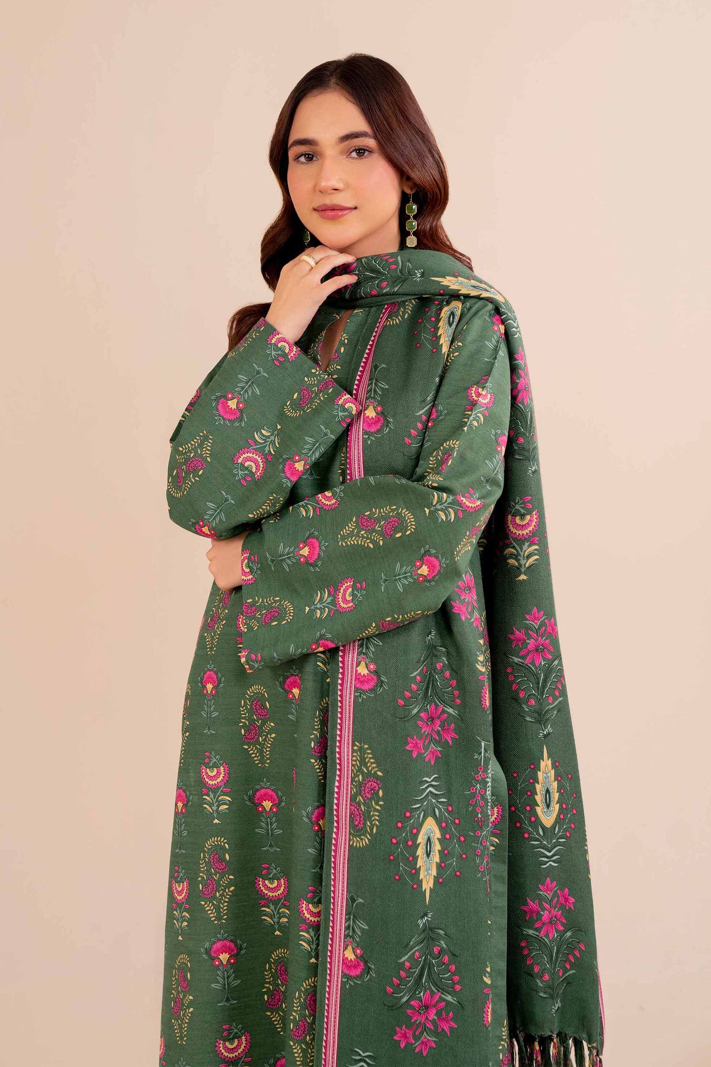 Nishaat Khaddar Three Piece Suit NS-KHD-GR04