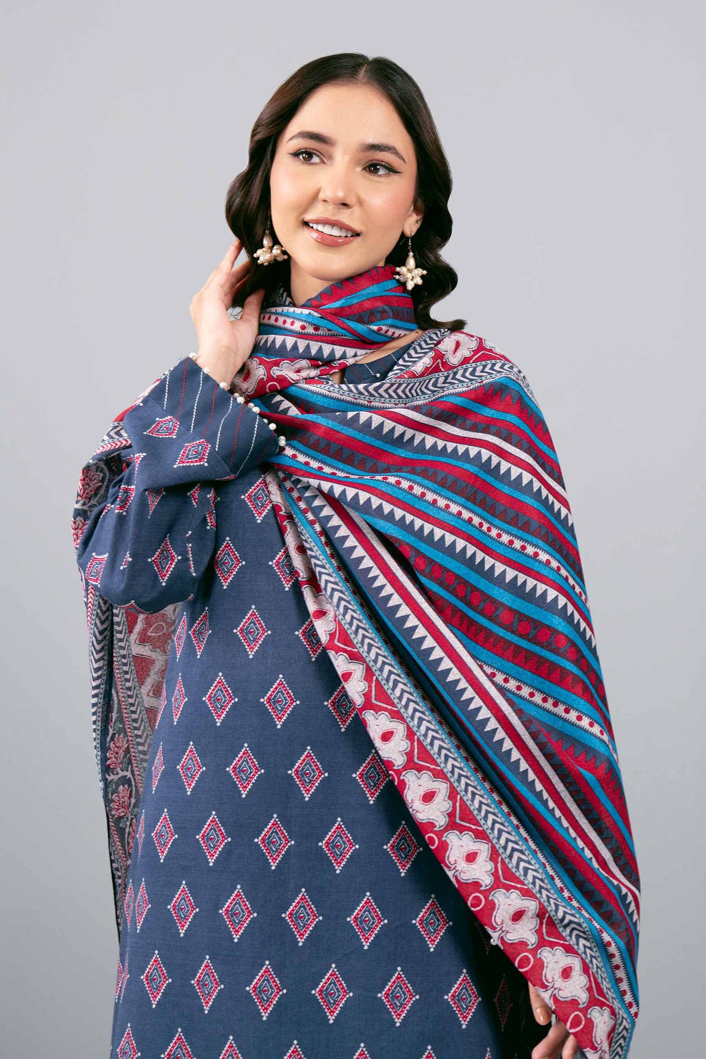 Nishaat Khaddar Three Piece Suit NS-KHD-BLU04