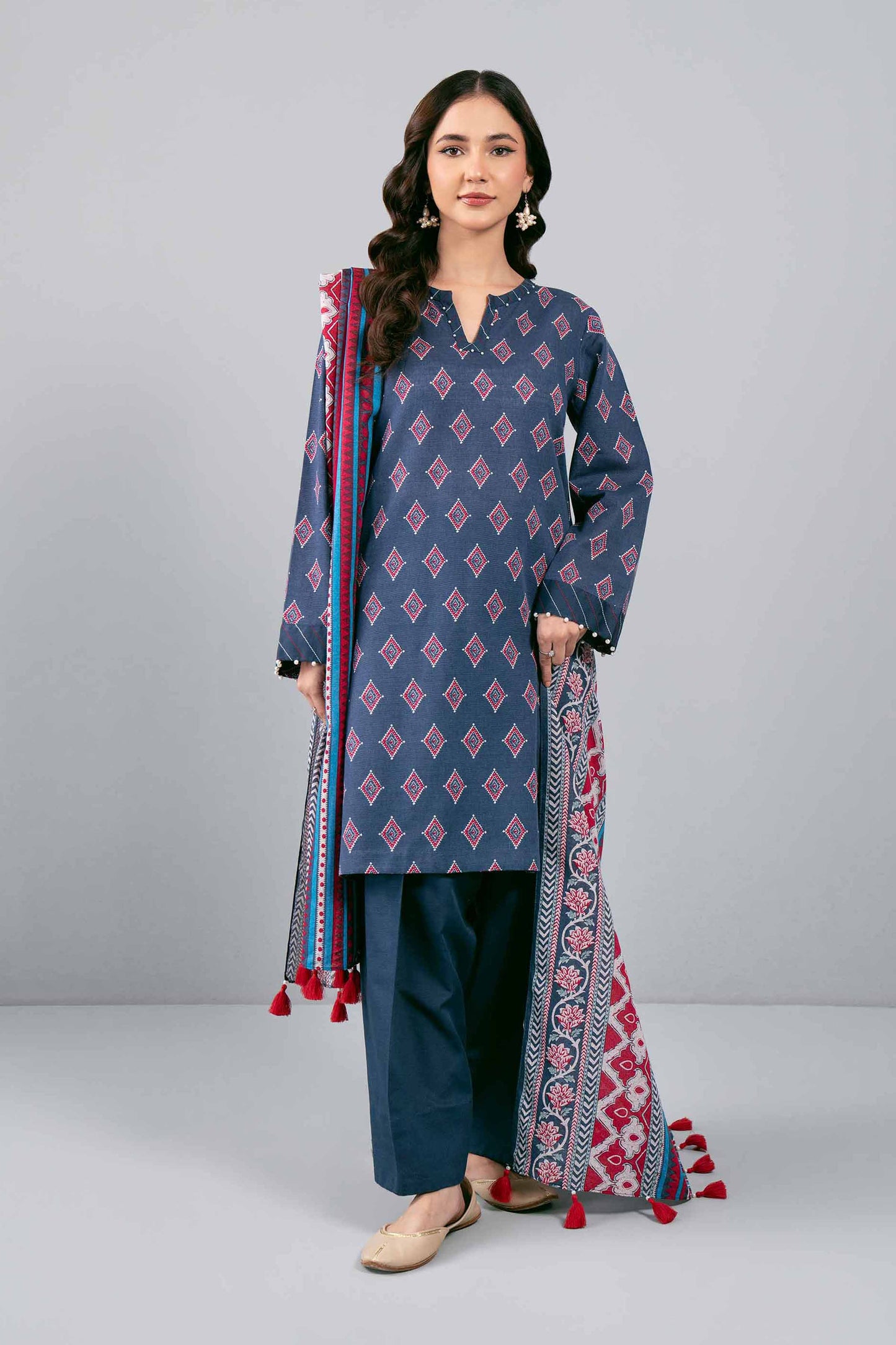 Nishaat Khaddar Three Piece Suit NS-KHD-BLU04