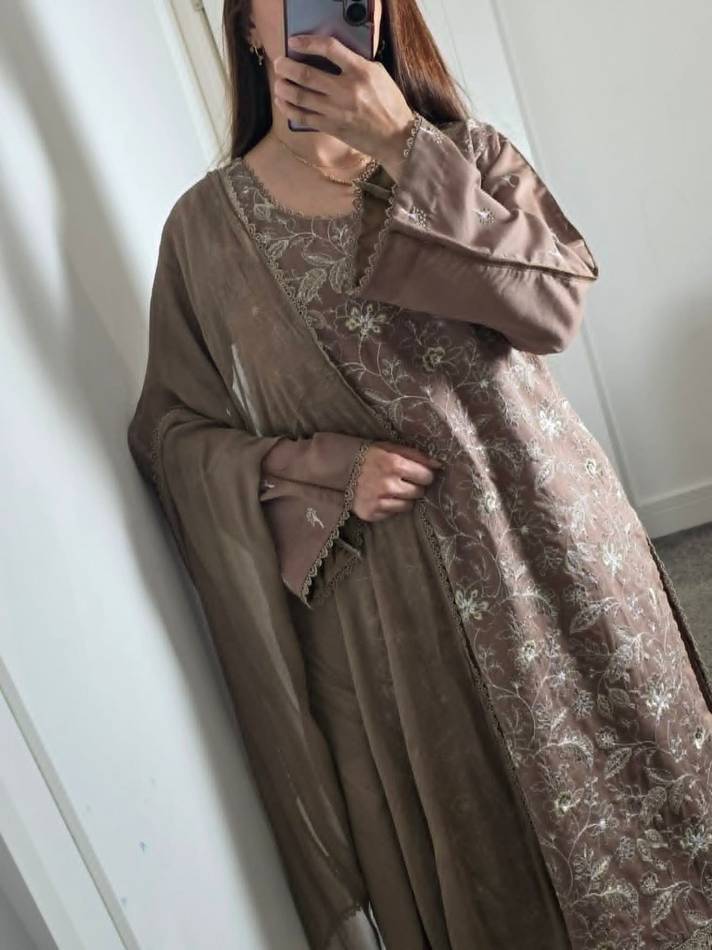Uznau Embroidered Cotton Three Piece Suit UZ-CT-BR01