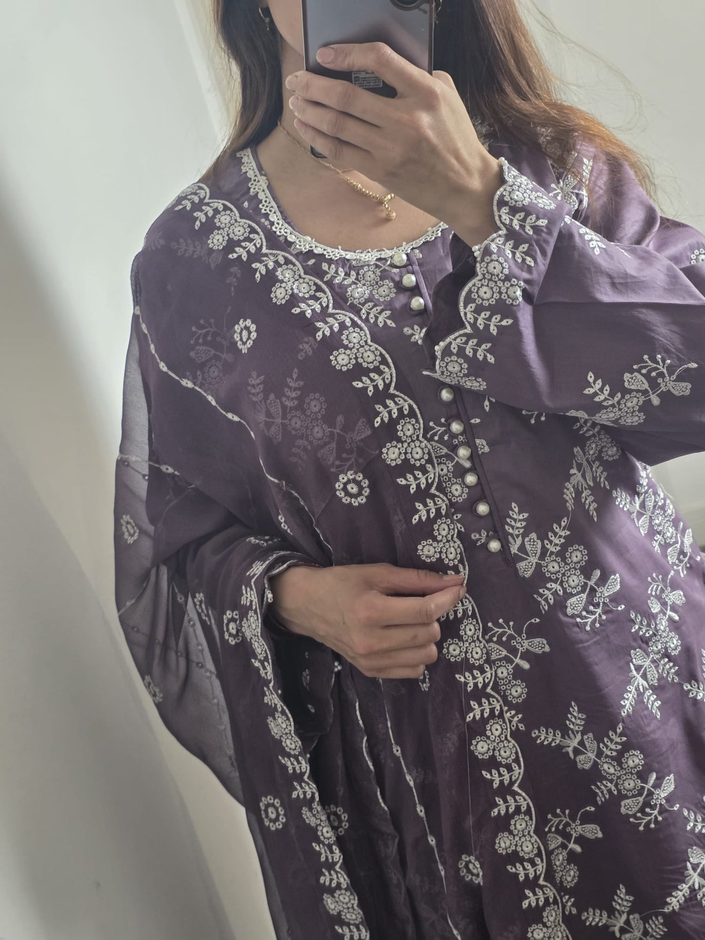 Uznau Embroidered Lawn Three Piece Suit UZ-LWN-PRP010