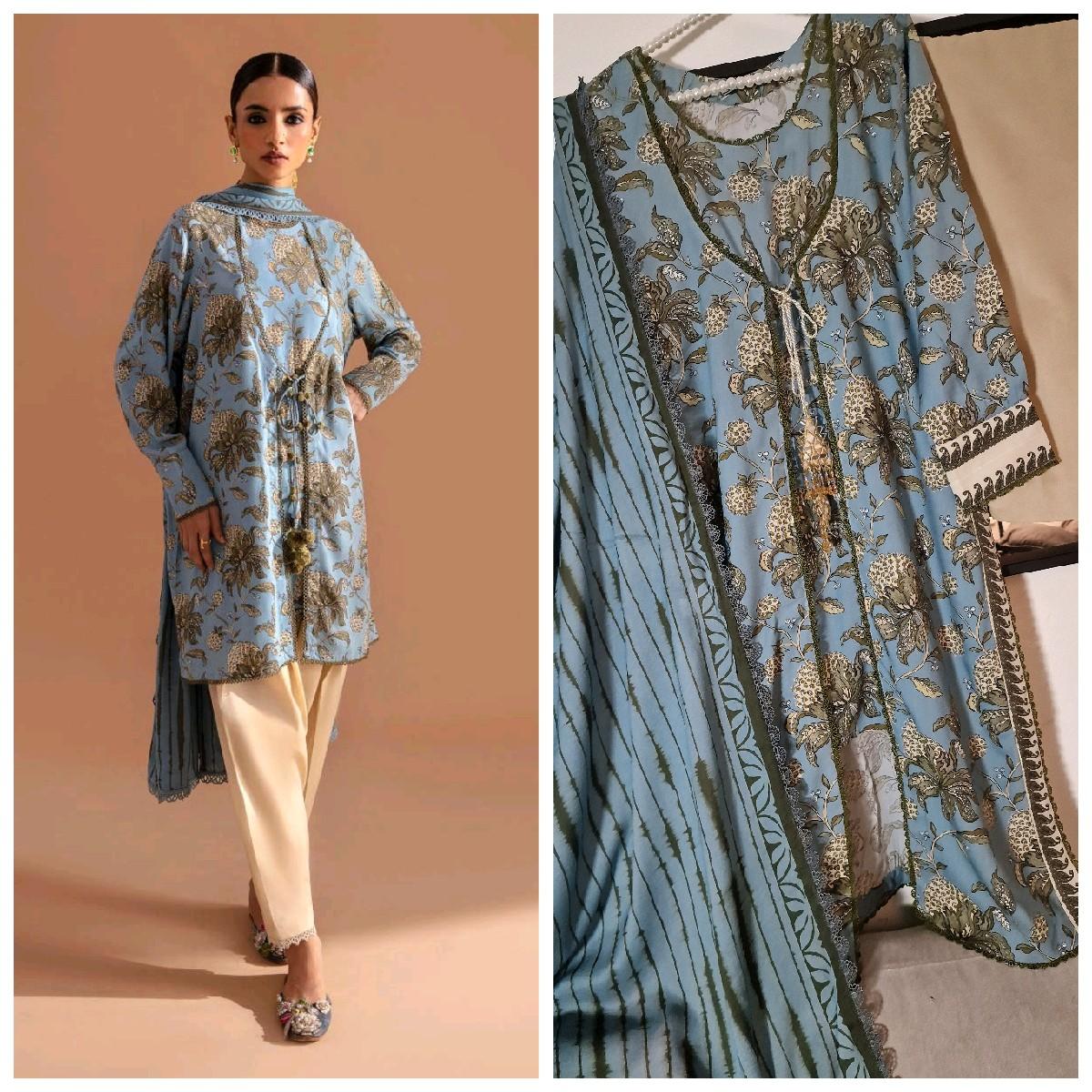 Sana safinaz linen Pakistani trouser kameez dupatta Clothing Traditional