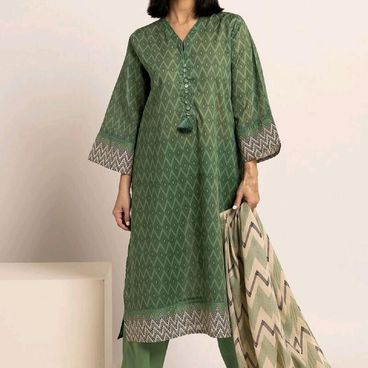 khaadi summer lawn tailored stiched Pakistani trouser kameez dupatta Traditional Clothing