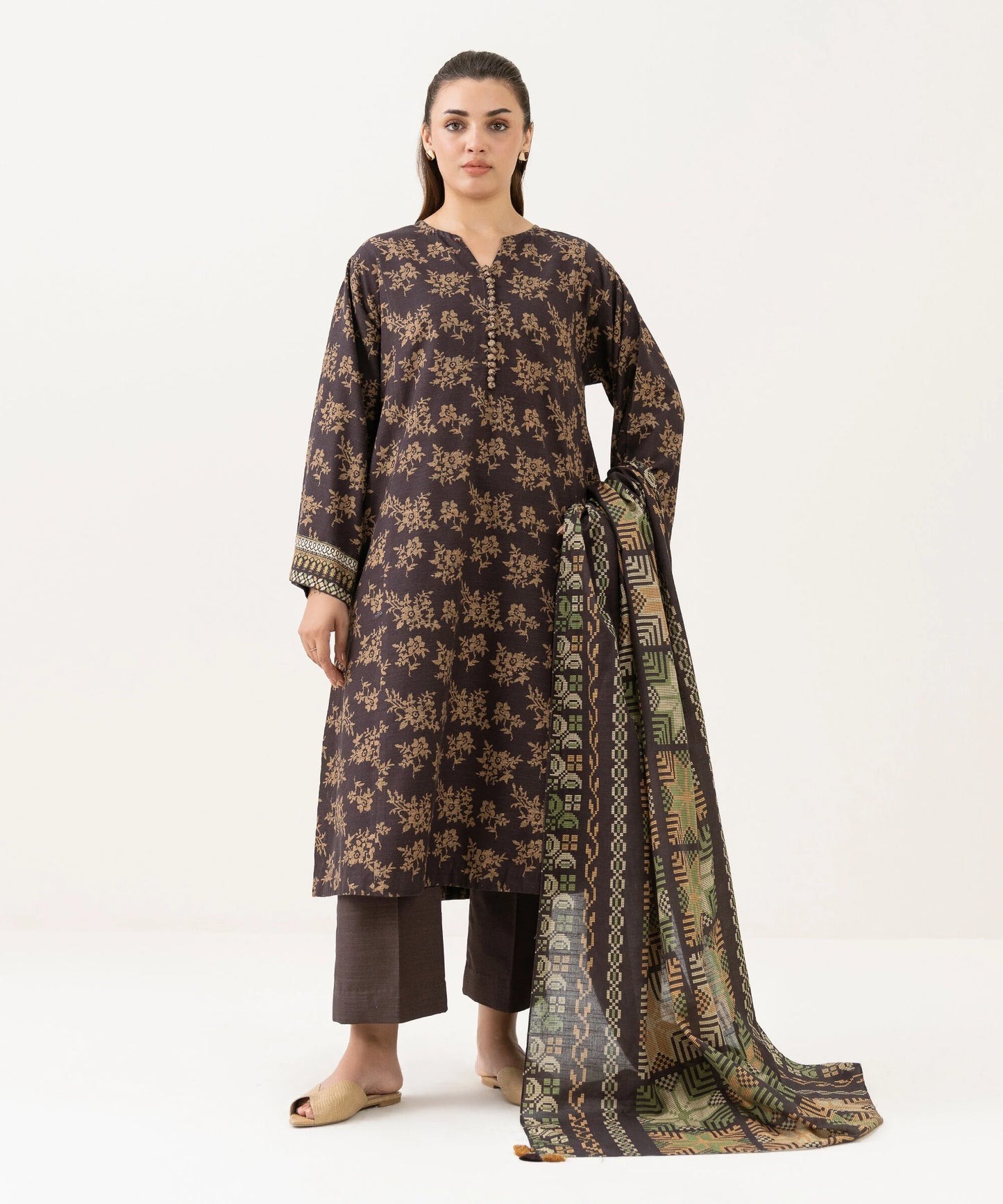 Sapphire Khaddar Three Piece Suit SP-KHD-BR06
