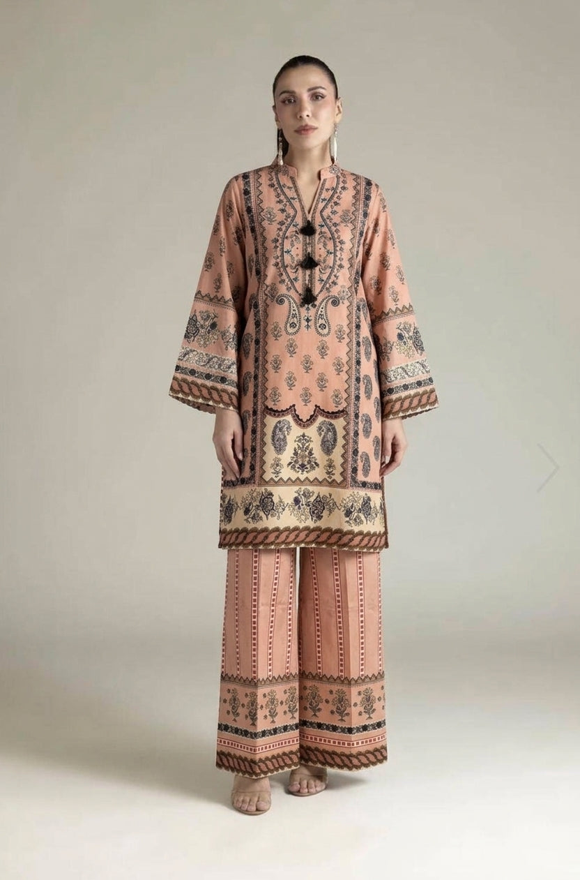 Uznau Linen Coord Two Piece Suit UZ-LNN-PNK015
