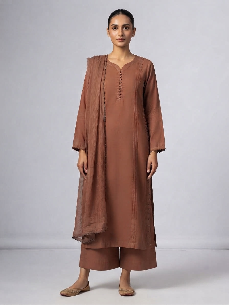 Uznau LinenThree Piece Suit UZ-LNN-BR032