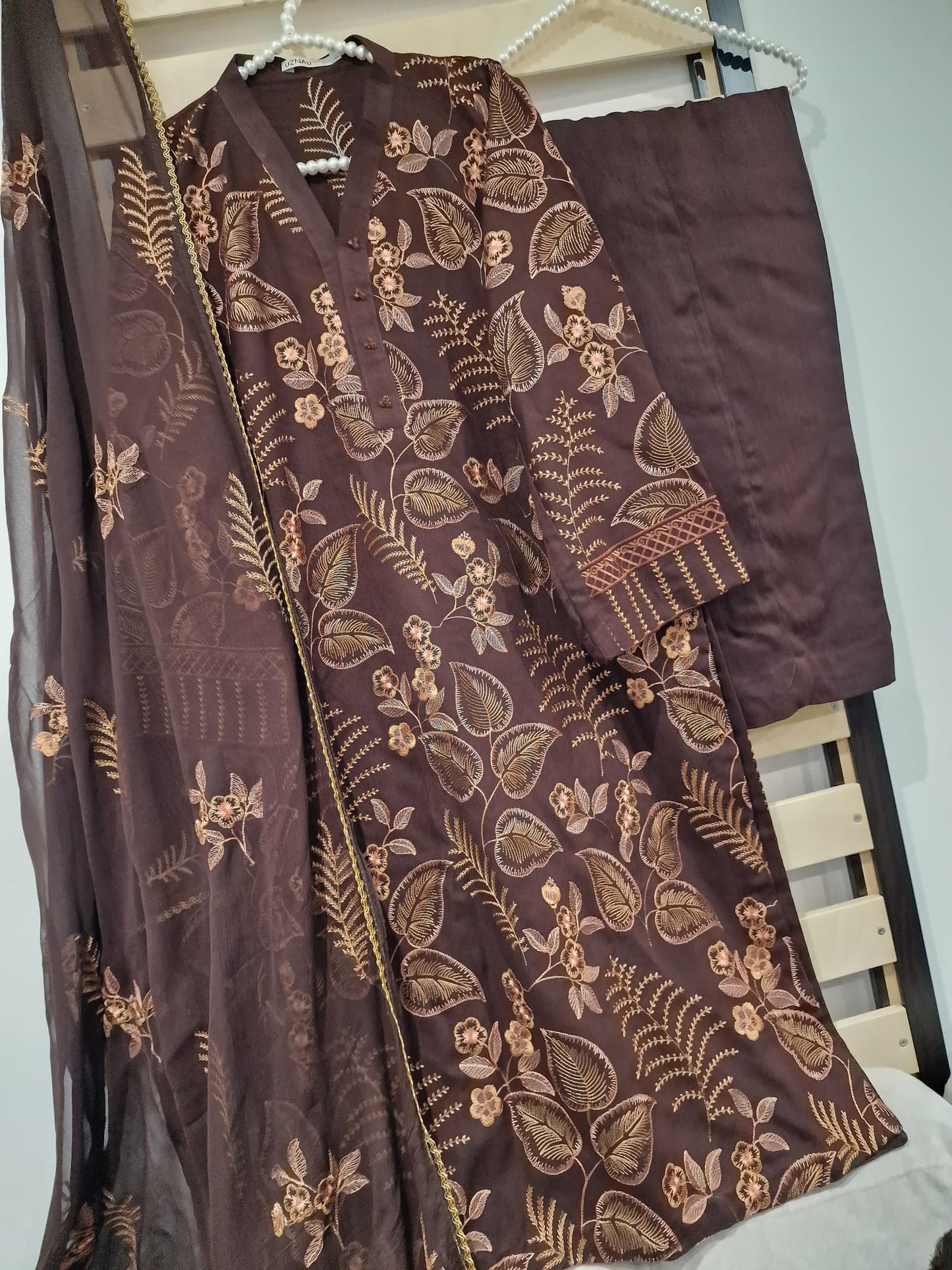 Uznau Embroided Warm Karandi Three Piece Suit UZ-KR-EMBBR01