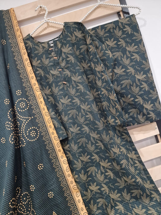 Uznau Khaddar Three Piece Suit UZ-KHD-GR02