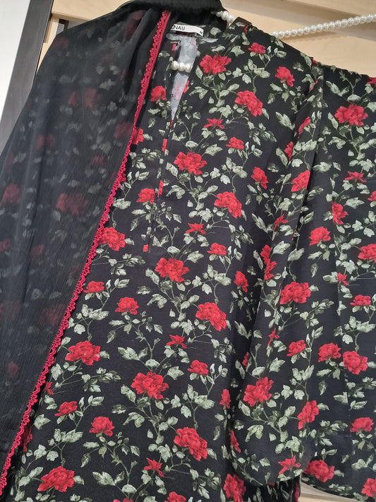Uznau Printed Marina Linen Three Piece Suit UZ-MR-RD01