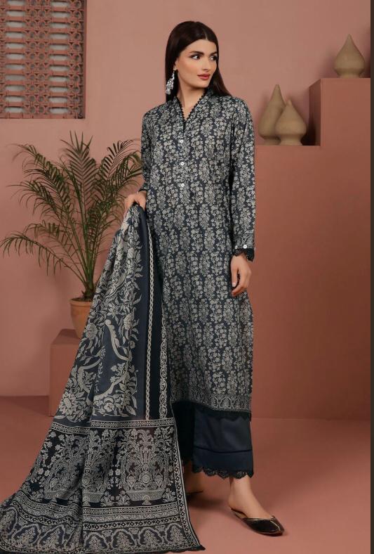 Khaadi Lawn Three Piece Suit KH-LWN-BLK01