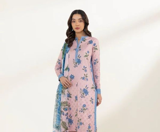 Sapphire Lawn Three Piece Suit SP-LWN-PNK04