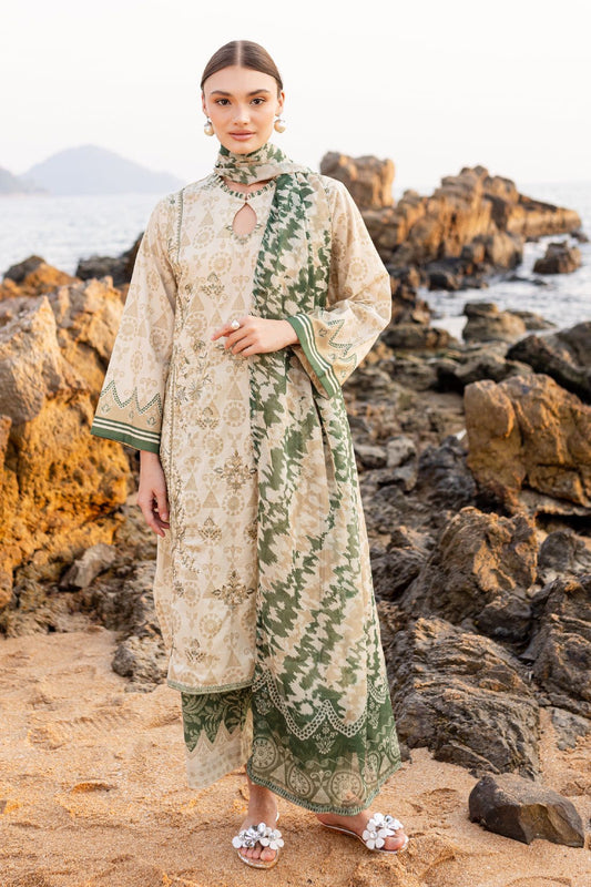 Uznau Lawn Three Piece Suit UZ-LWN-GR09