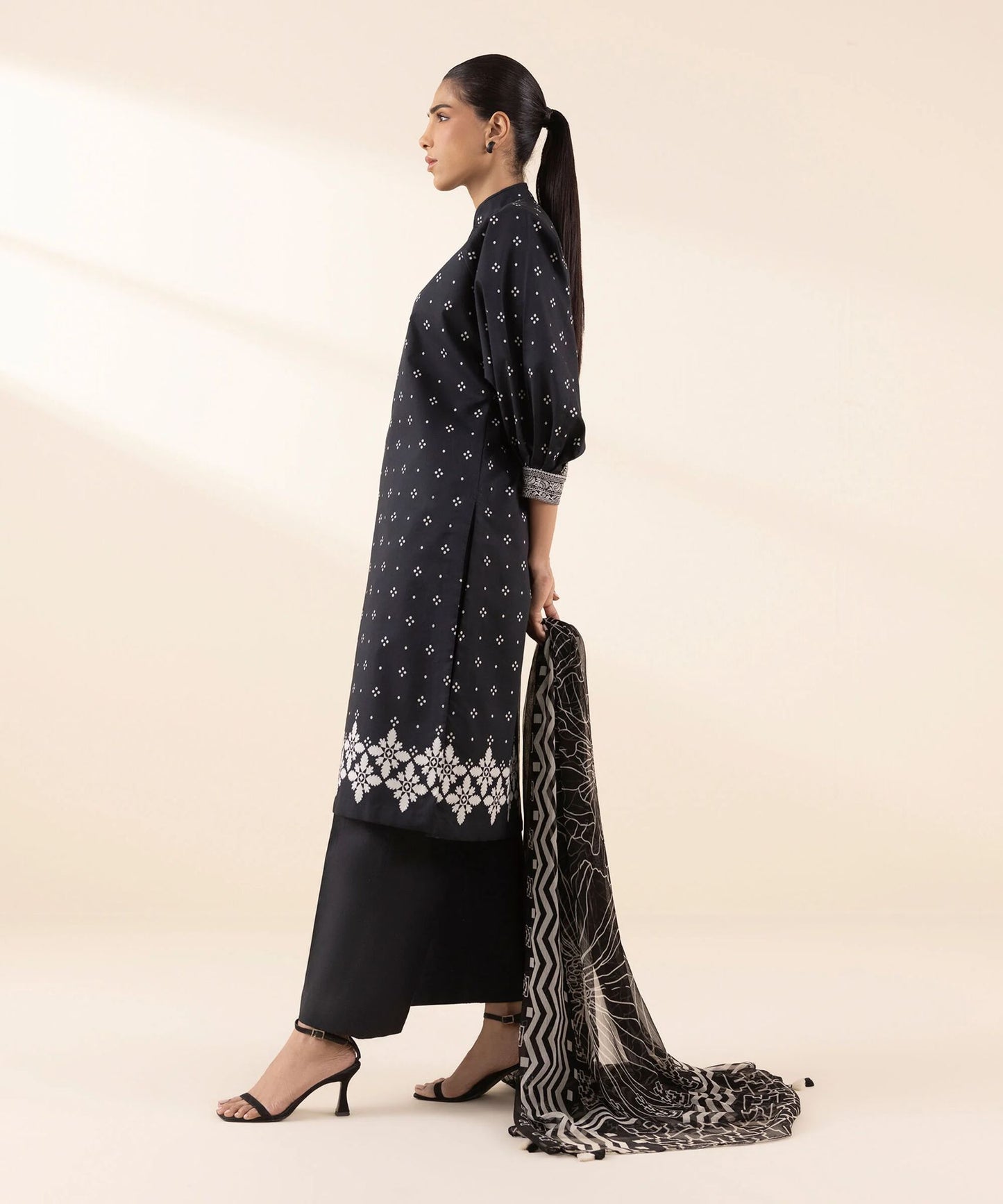 Sapphire Lawn Three Piece Suit SP-LWN-BLK019