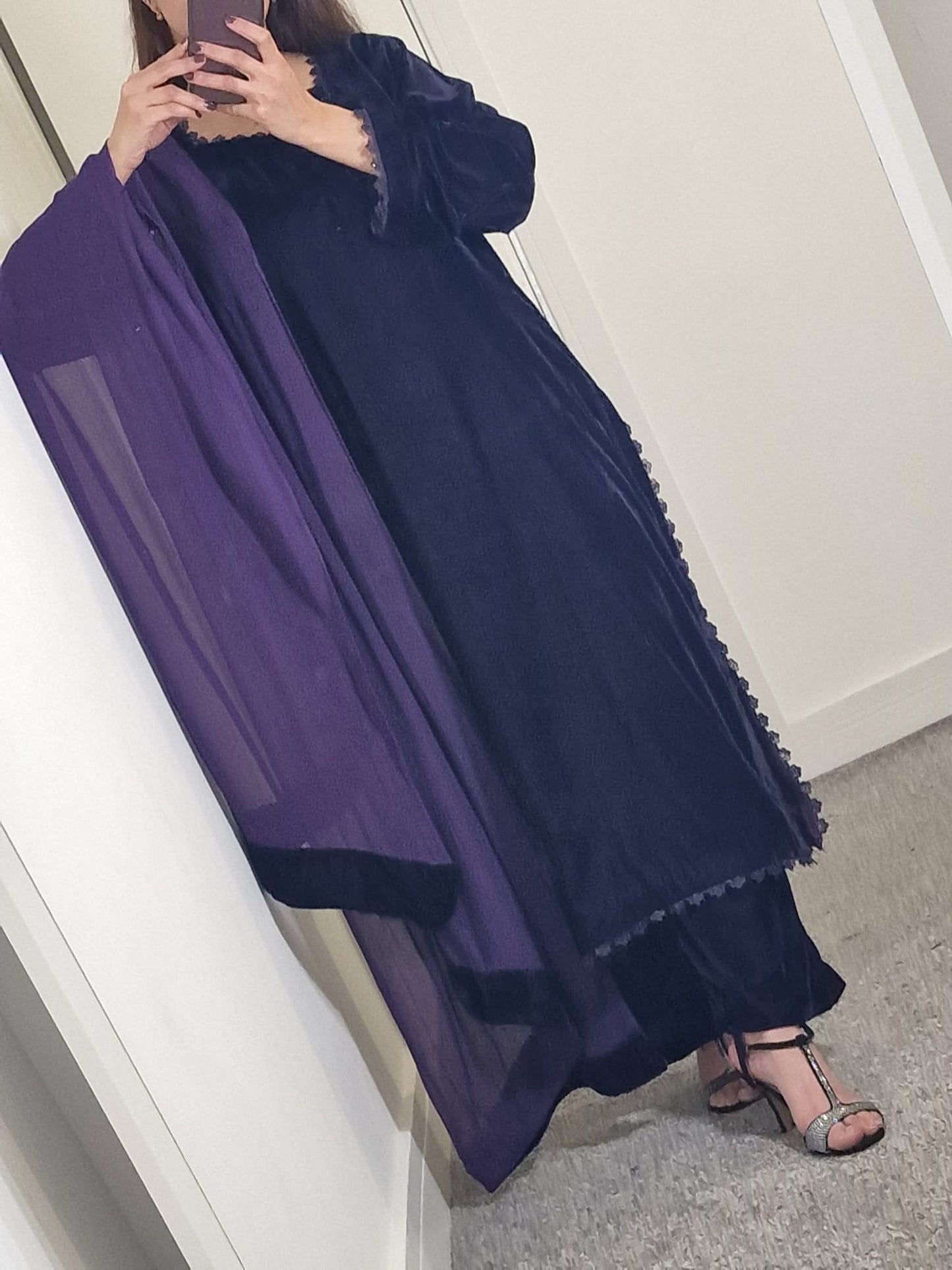 Uznau Purple Three Piece Velvet Suit UZ-VL-PRP01
