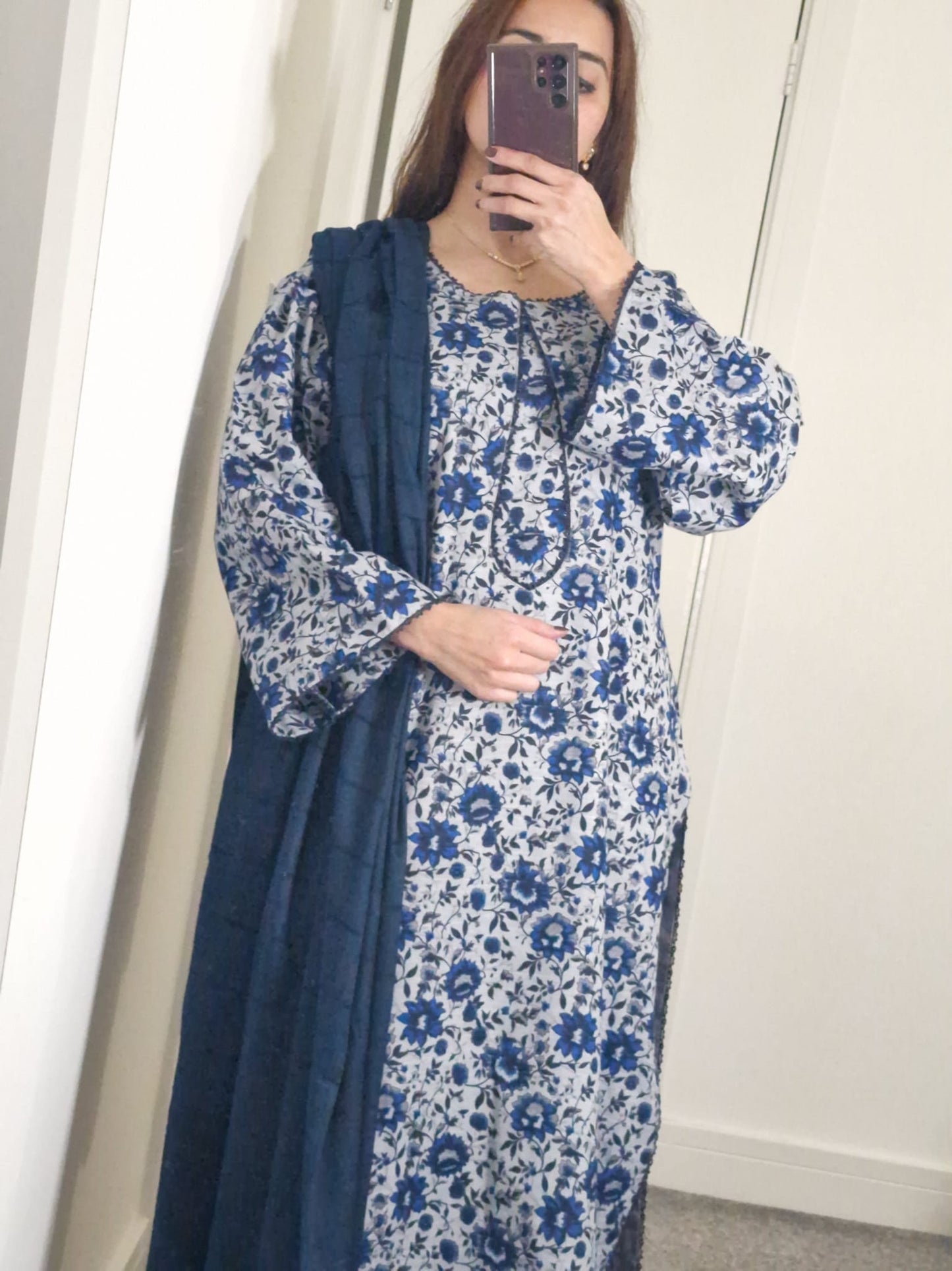 Uznau Khaddar Three Piece Suit UZ-KHD-BLU05
