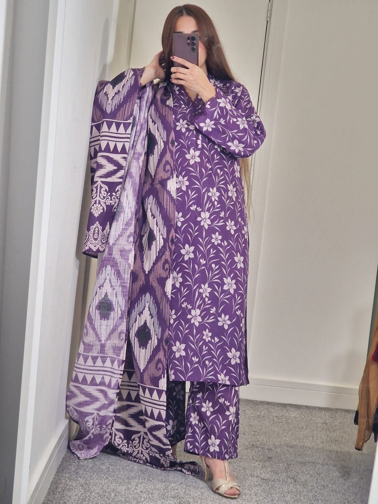 Uznau Khaddar Three Piece Suit UZ-KHD-PRP08