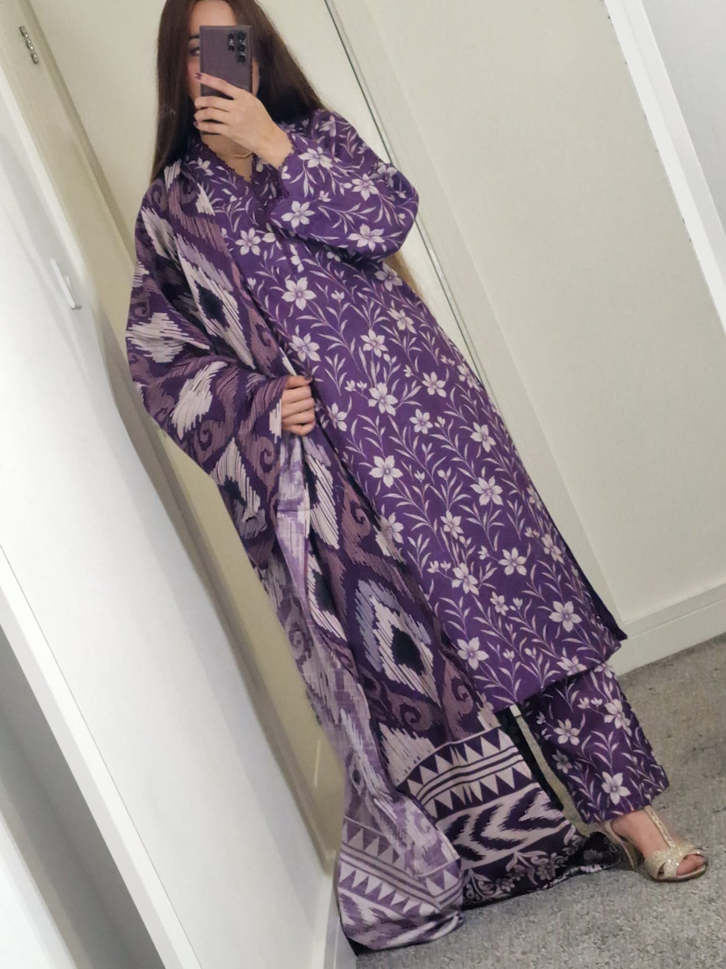 Uznau Khaddar Three Piece Suit UZ-KHD-PRP08