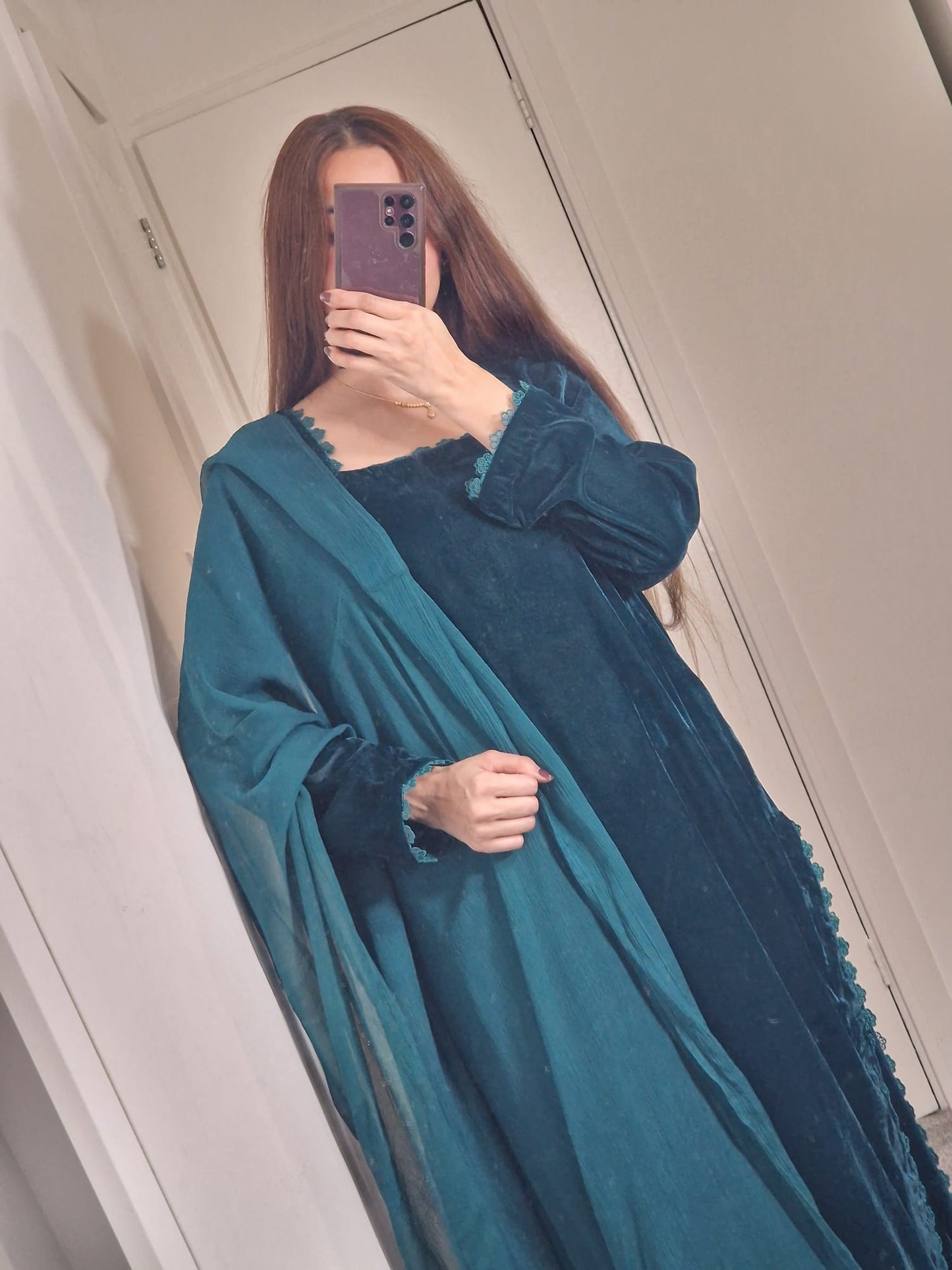 Uznau Teal Green Velvet Three Piece Suit UZ-VL-TL01