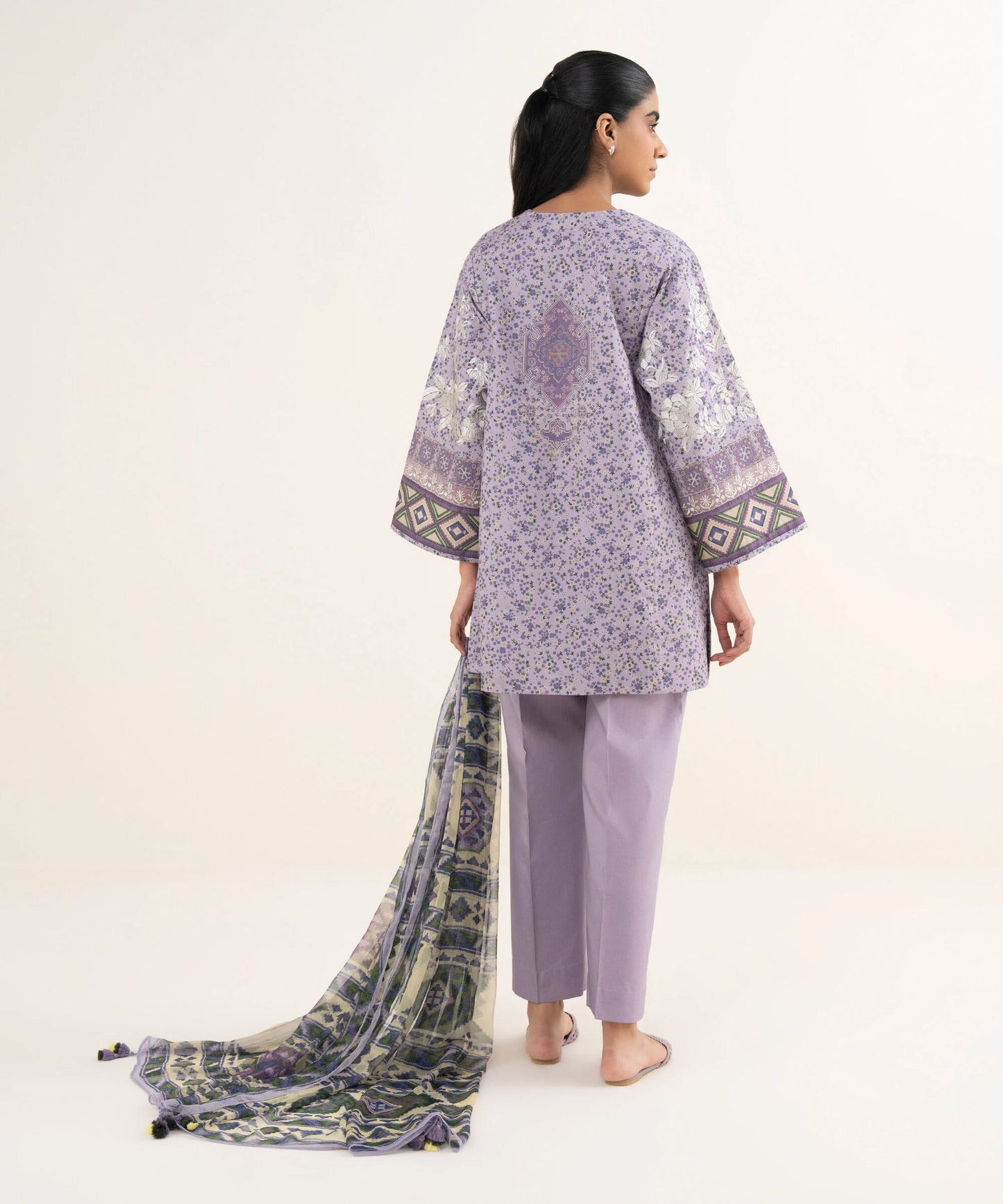Sapphire Embroidered Cotton Three Piece Suit SP-CT-PRP04