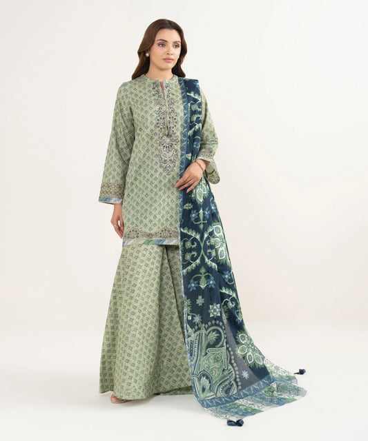 Sapphire Embroidered Lawn Three Piece Suit SP-LWN-GR014