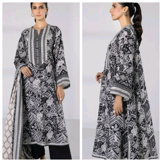 Sapphire khaddar printed pakistani winter trouser dupatta kameez Floral