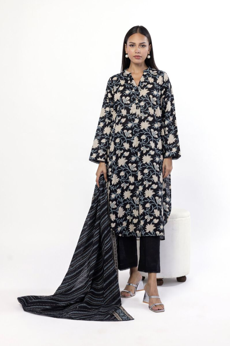 Khaadi Khaddar Three Piece Suit KH-KHD-BLK03