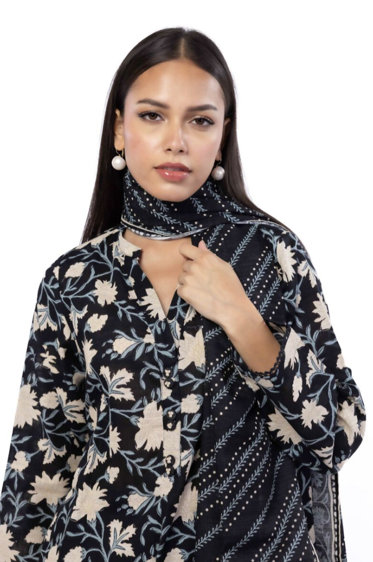 Khaadi Khaddar Three Piece Suit KH-KHD-BLK03