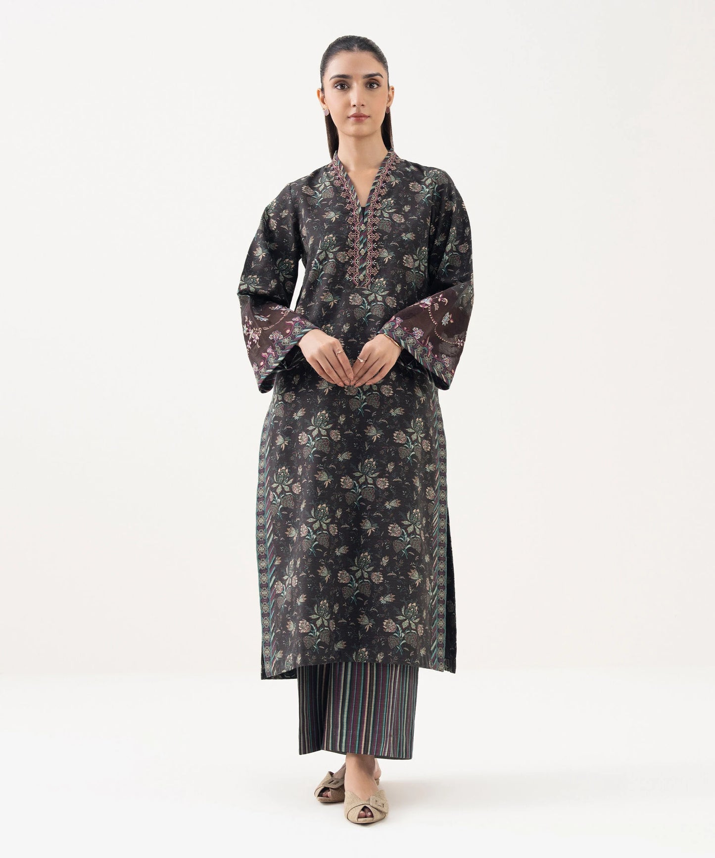 Sapphire Embroidered Light Khaddar Two Piece Suit SP-KHD-GRY010