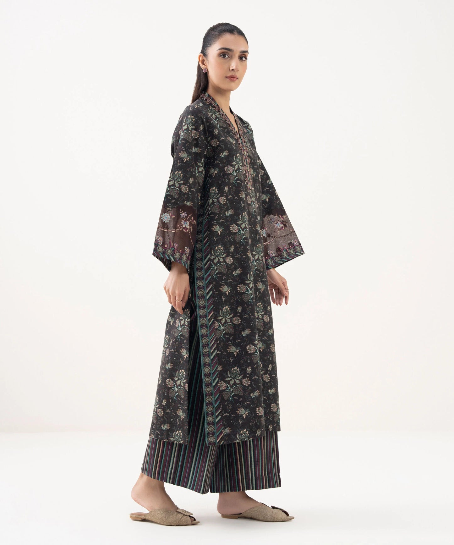 Sapphire Embroidered Light Khaddar Two Piece Suit SP-KHD-GRY010