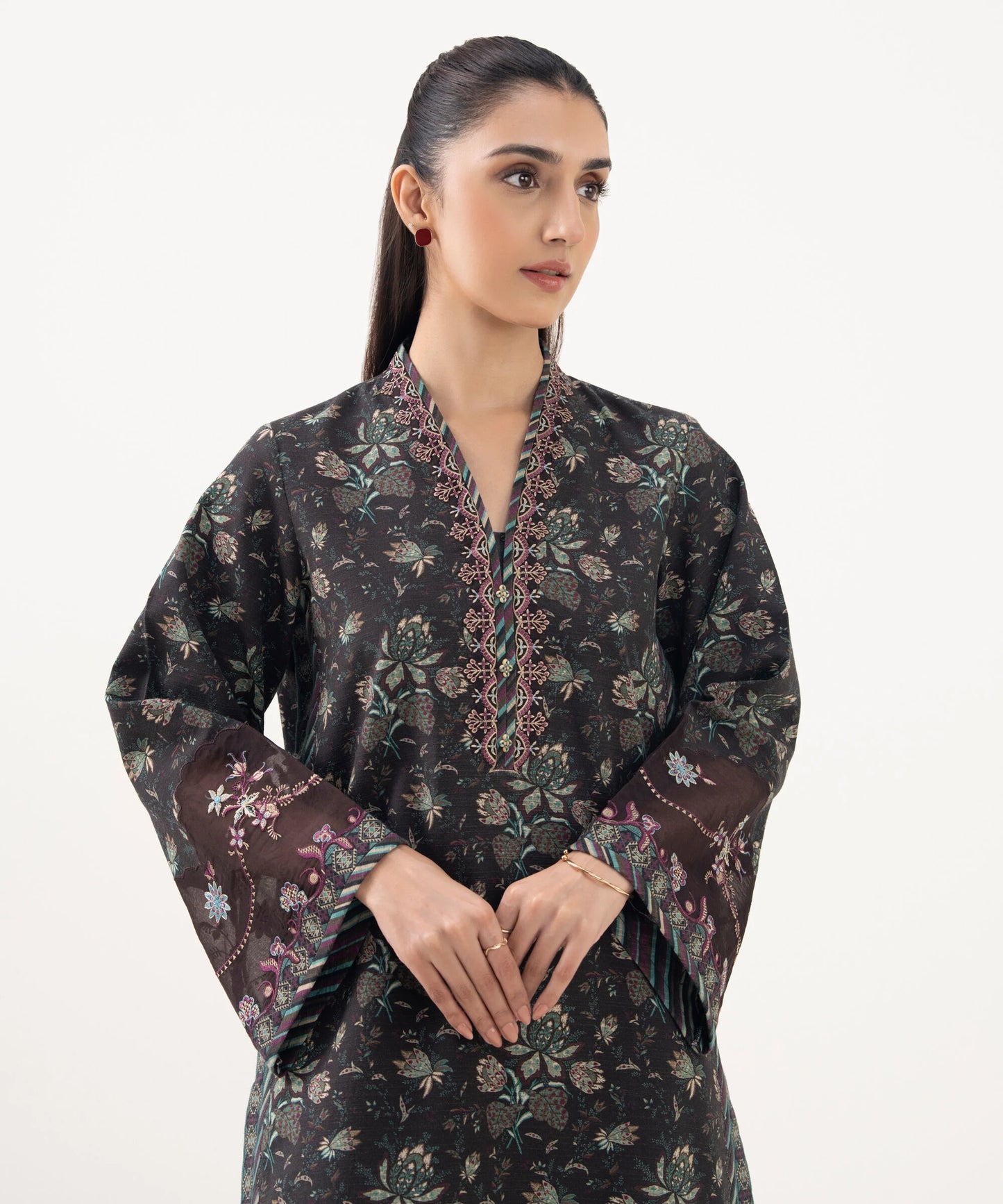 Sapphire Embroidered Light Khaddar Two Piece Suit SP-KHD-GRY010