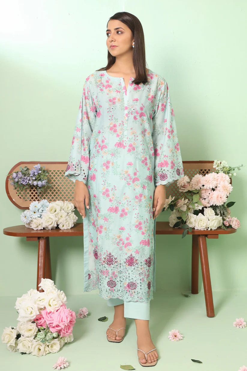 Uznau Embroided lawn Three Piece Summer Suit UZ-LWN-GR07