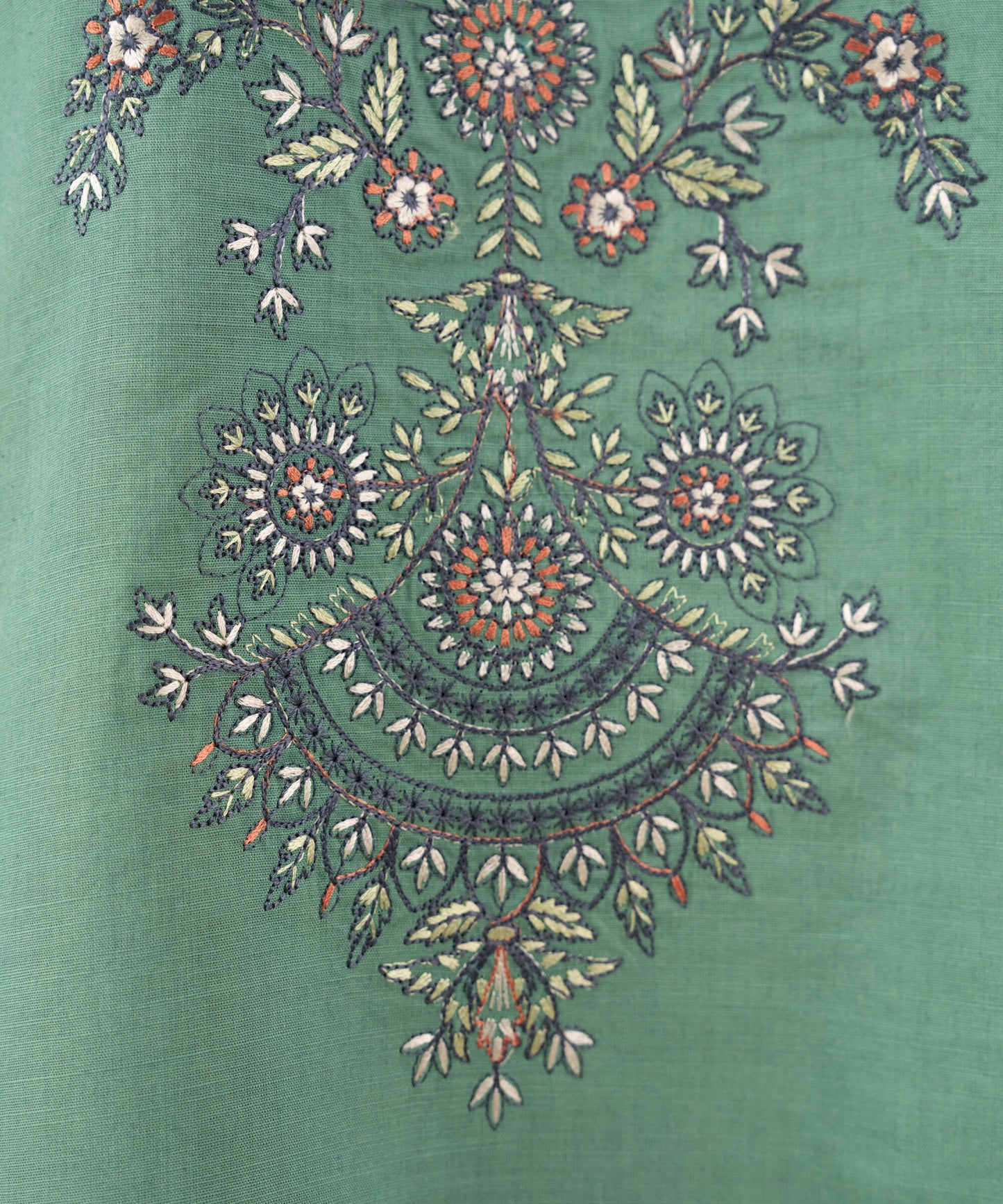 Sapphire Embroidered Cotton Three Piece Suit SP-CT-GR02