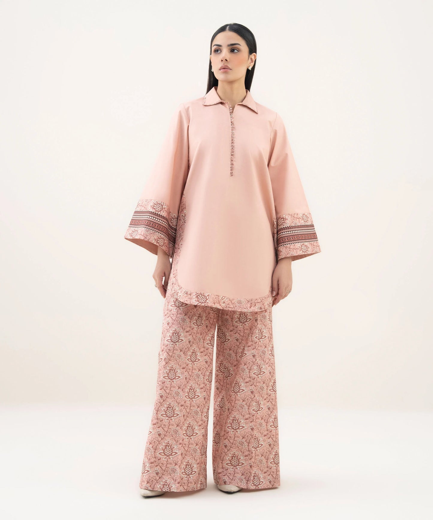 Sapphire Cotton Three Piece Suit SP-CT-PNK05