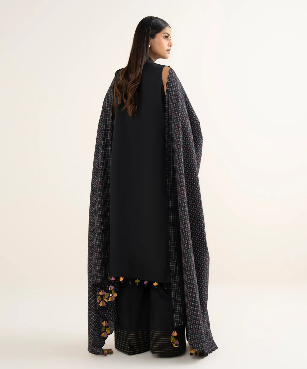Sapphire Embroidered Cotton Three Piece Suit SP-CT-BLK03