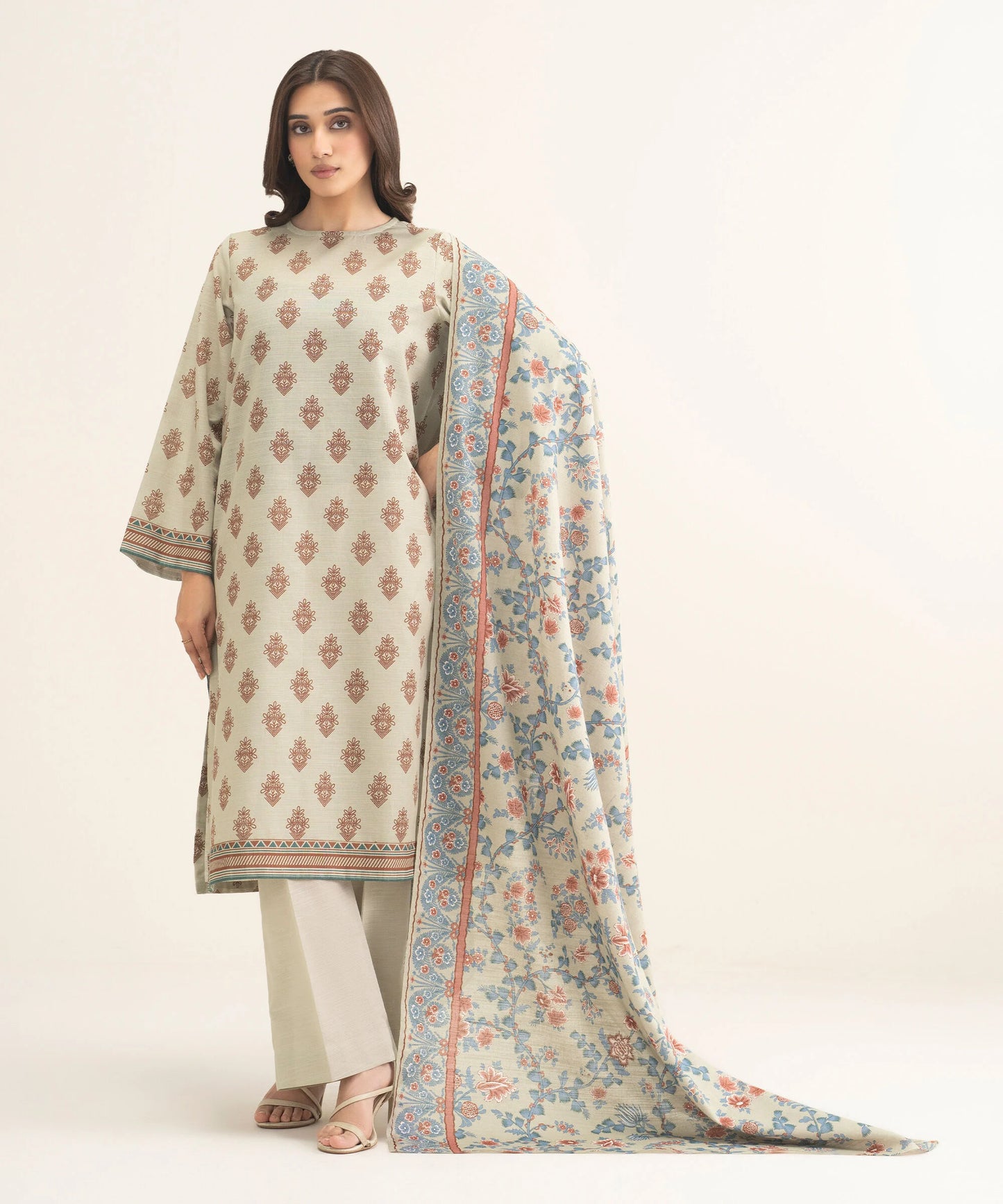Sapphire Khaddr Three Piece Suit SP-KHD-WHT02