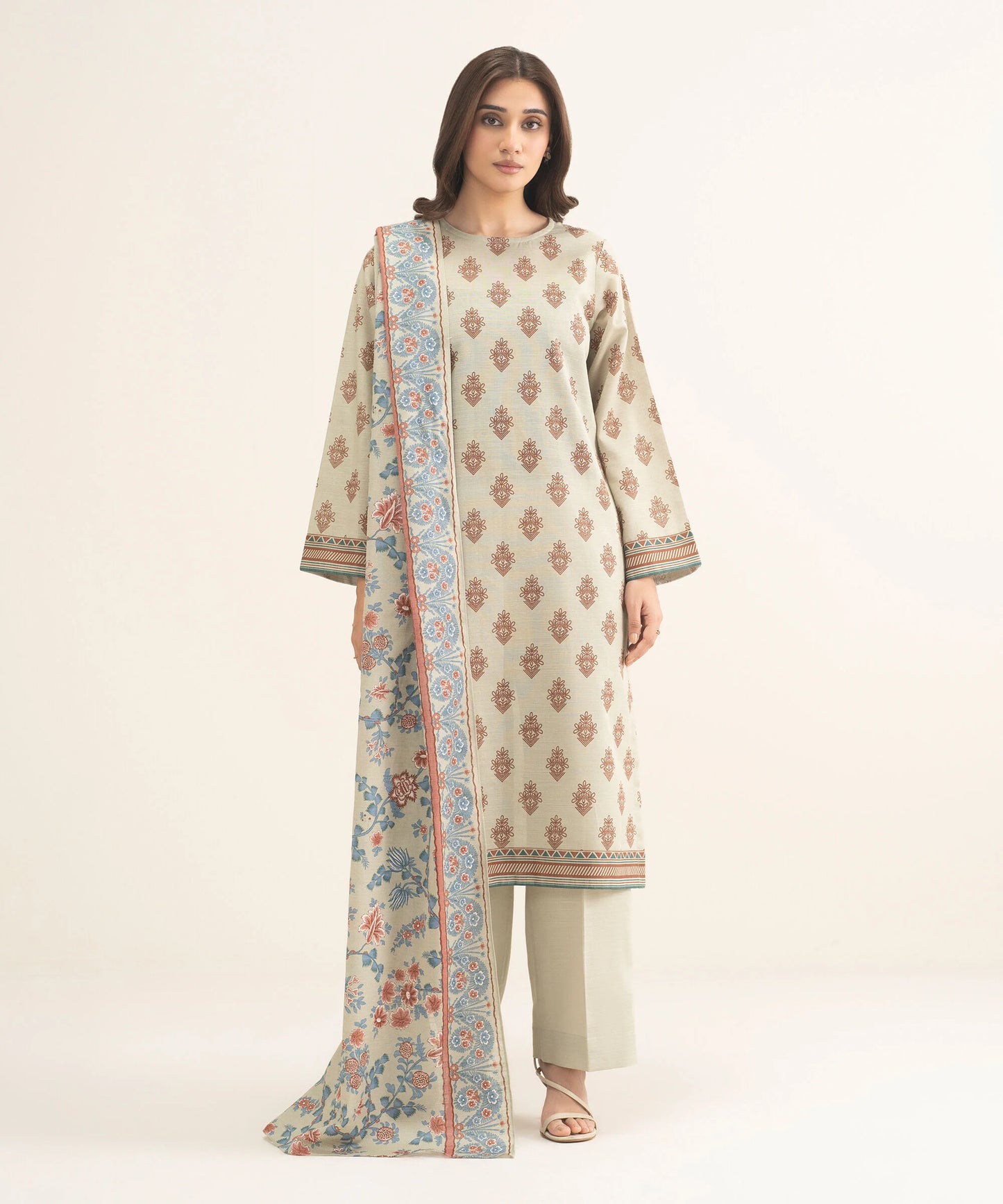 Sapphire Khaddr Three Piece Suit SP-KHD-WHT02