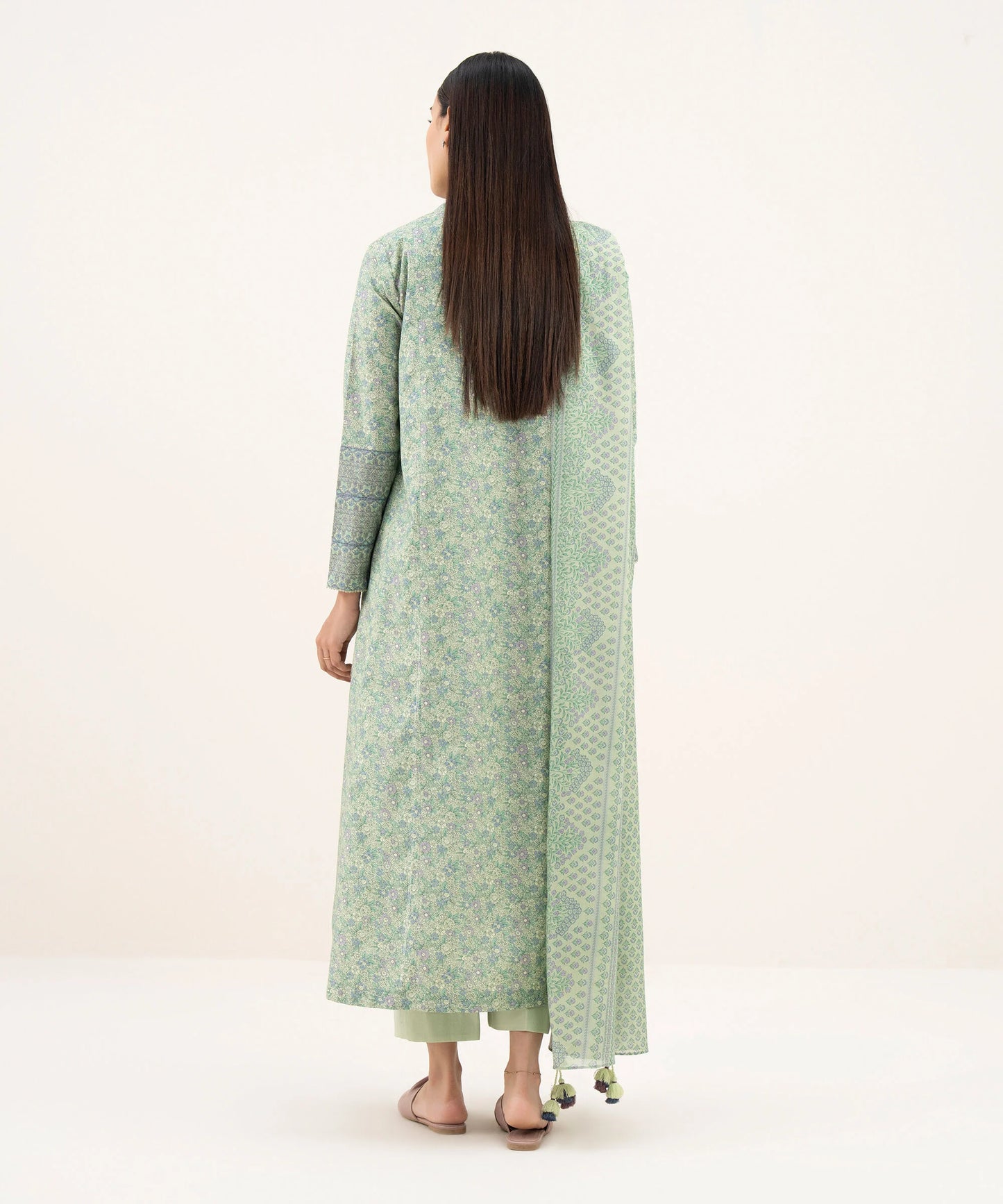 Sapphire Printed Cotton Three Piece Suit SP-CT-GR03