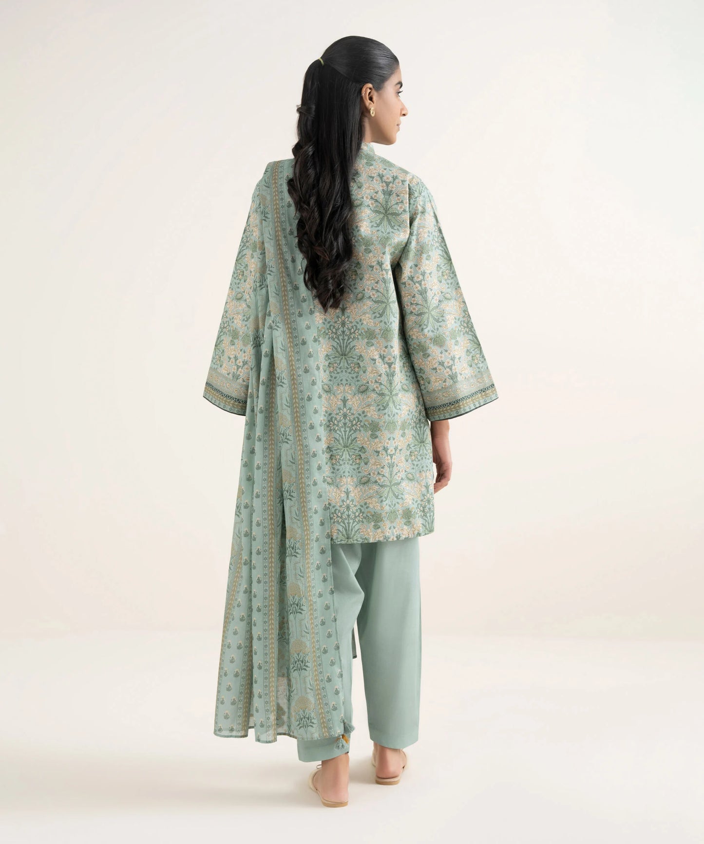 Sapphire Printed Cotton Three Piece Suit SP-CT-GR04