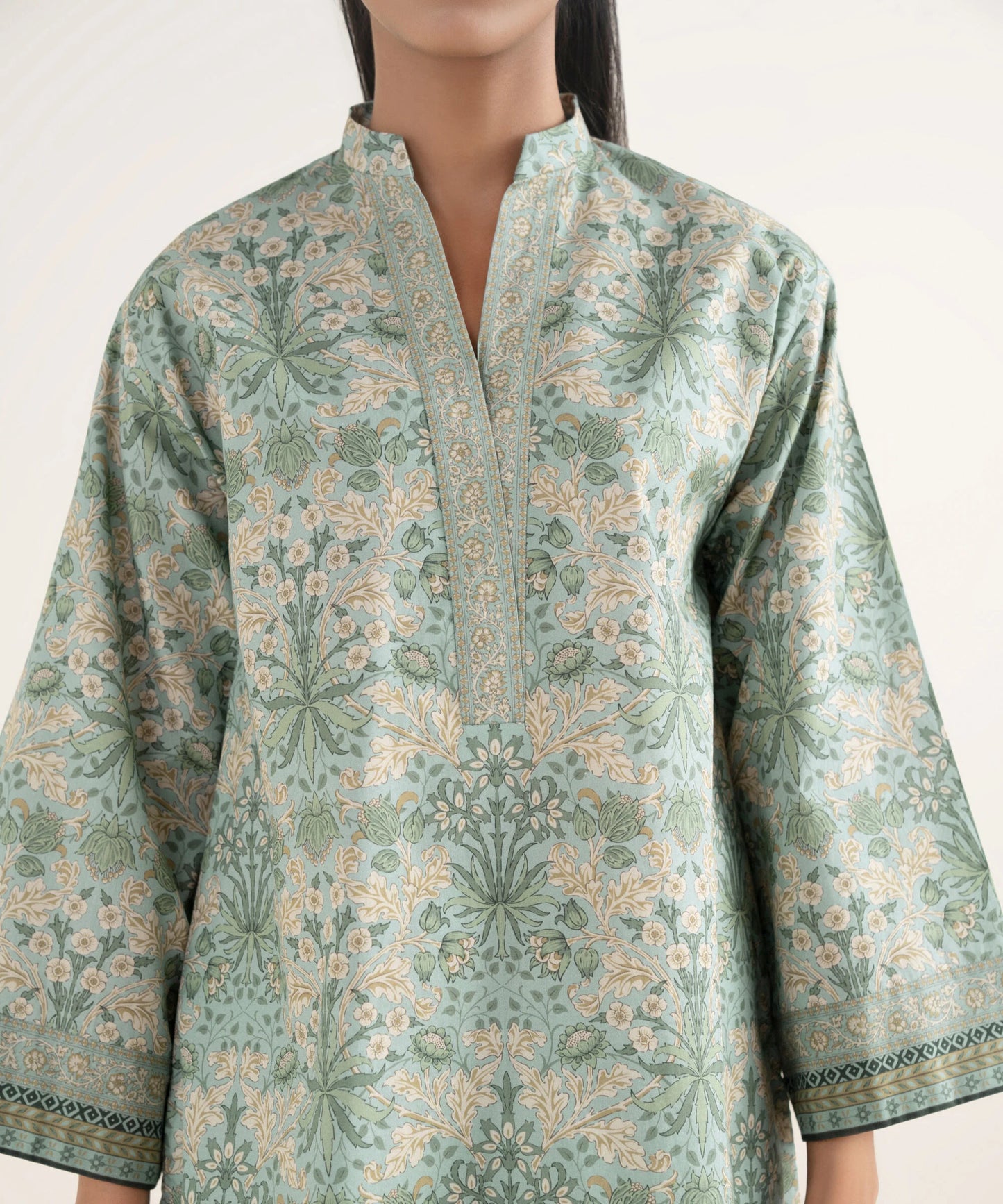 Sapphire Printed Cotton Three Piece Suit SP-CT-GR04