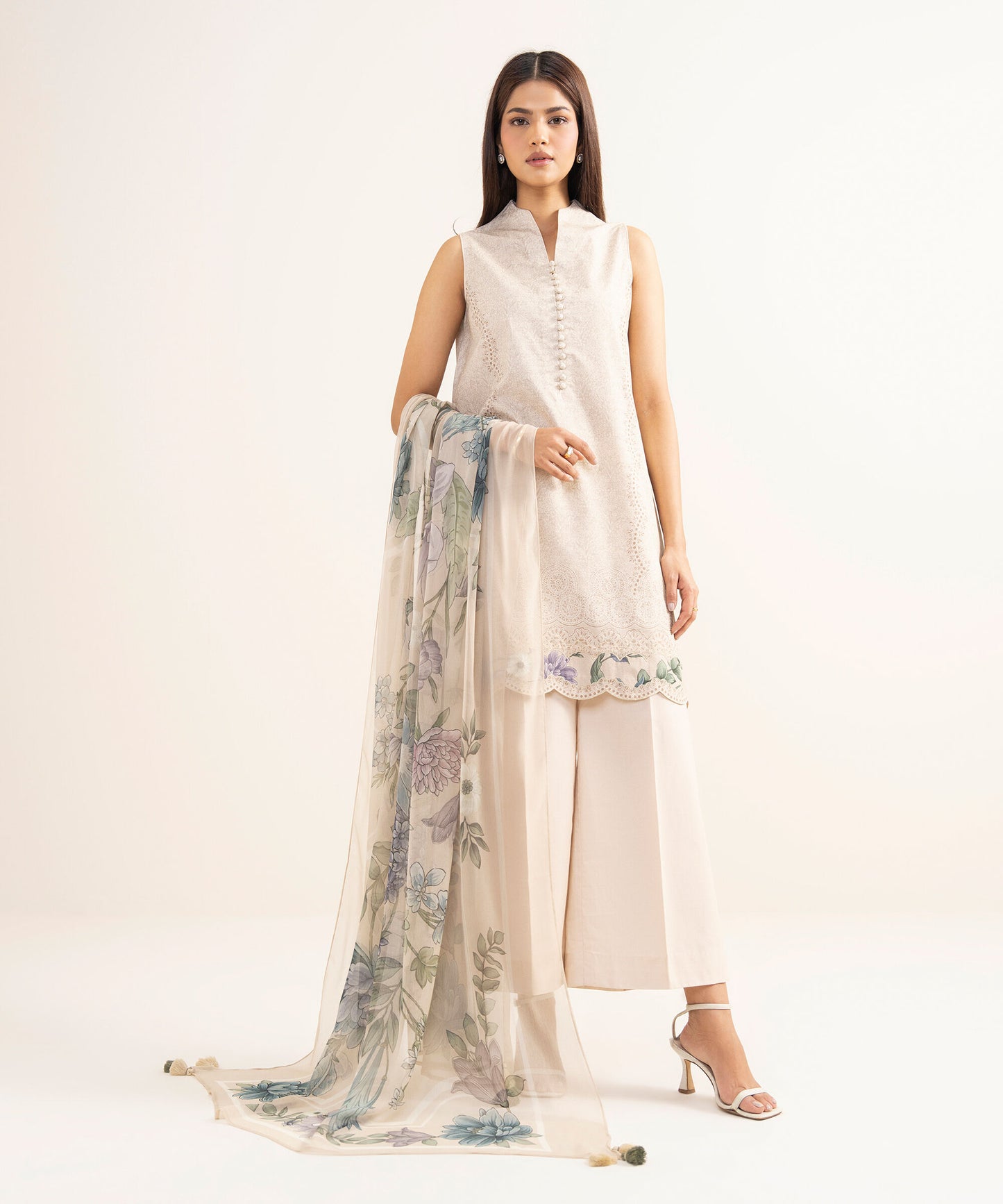 Sapphire Printed Lawn Three Piece Suit SP-LWN-BG02
