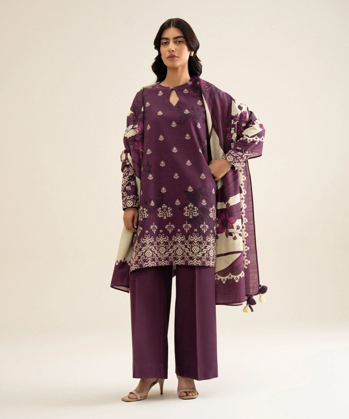Sapphire Khaddar Three Piece Suit SP-KHD-PNK05