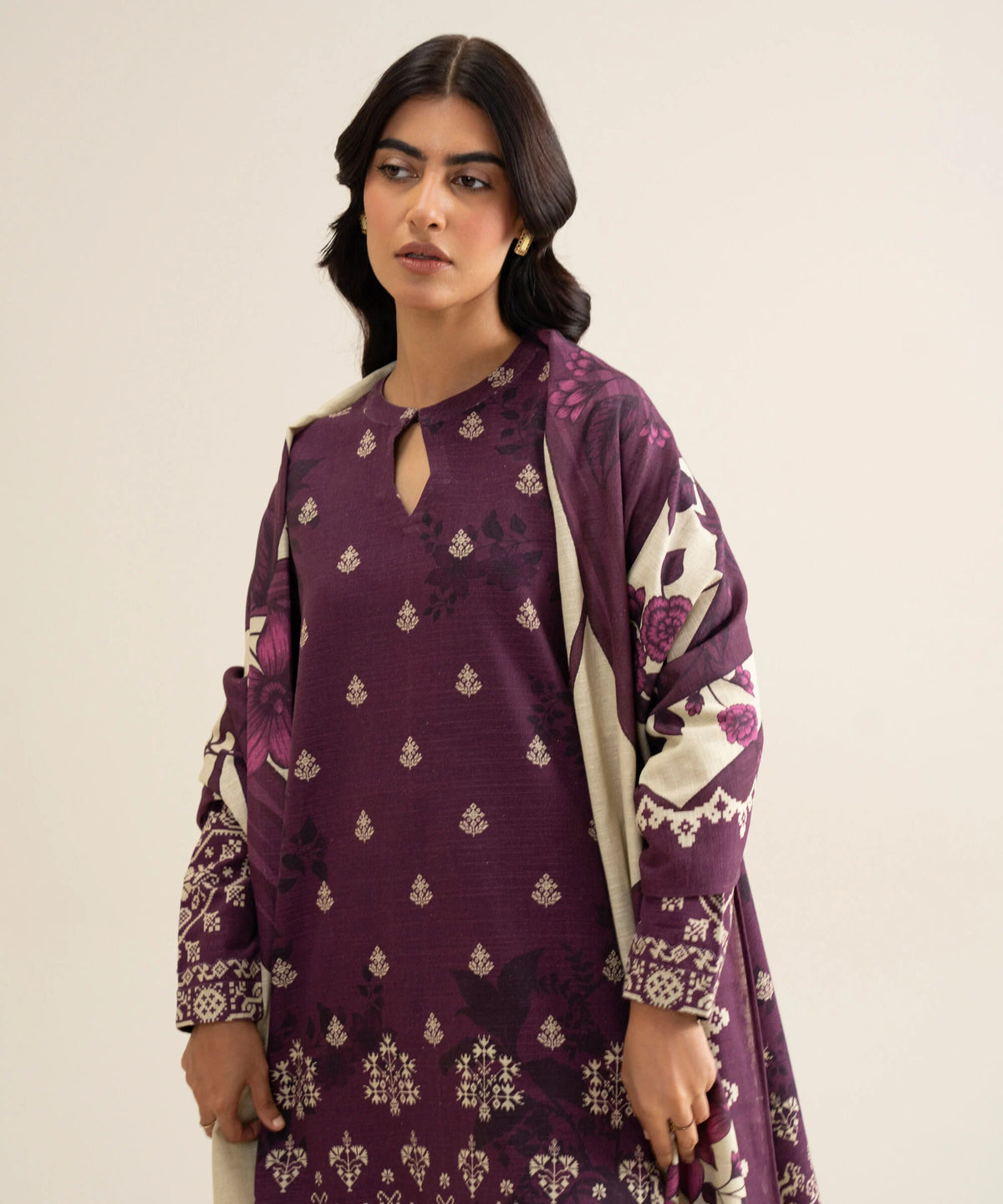 Sapphire Khaddar Three Piece Suit SP-KHD-PNK05