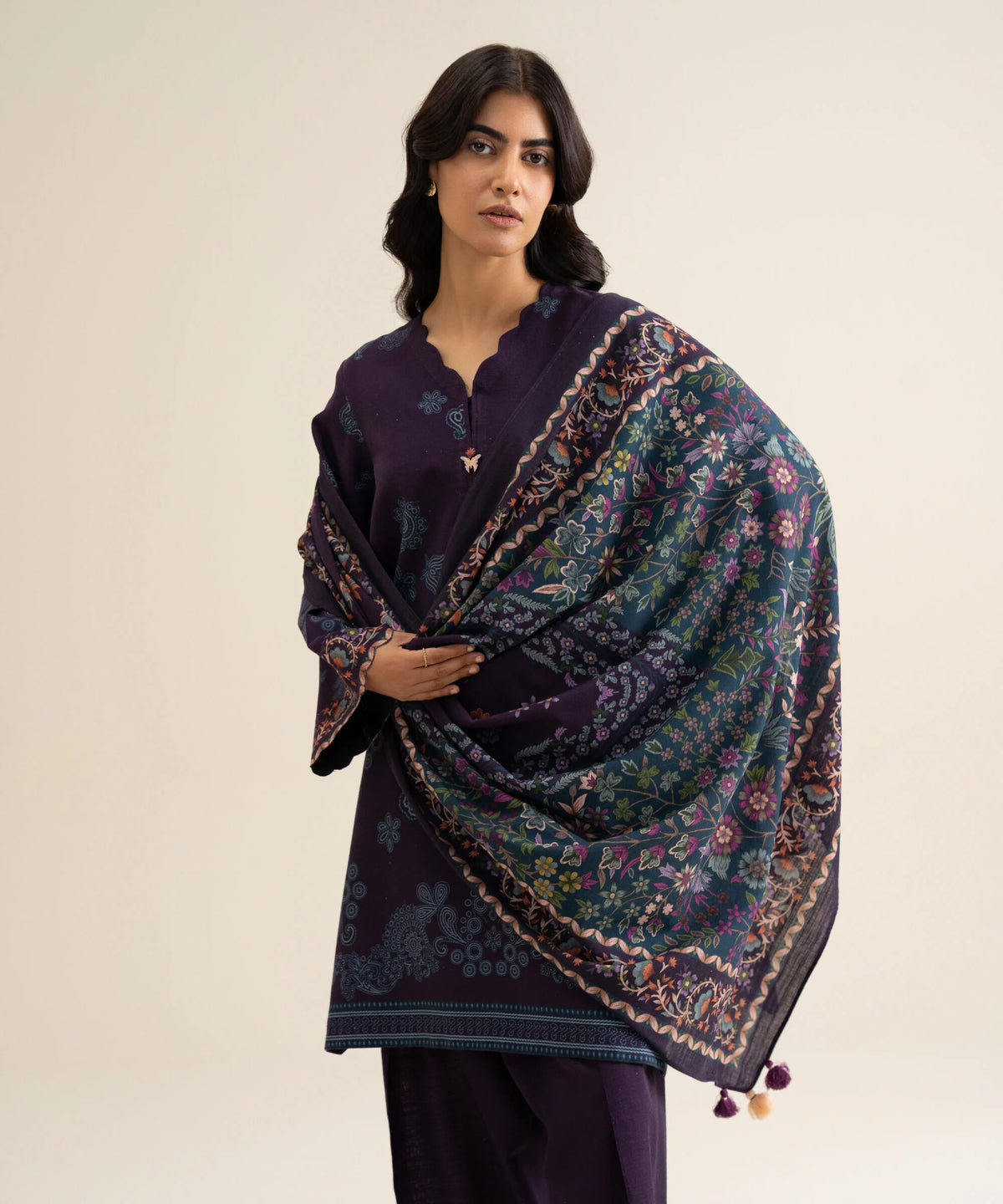 Sapphire Khaddar Three Piece Suit SP-KHD-PRP07